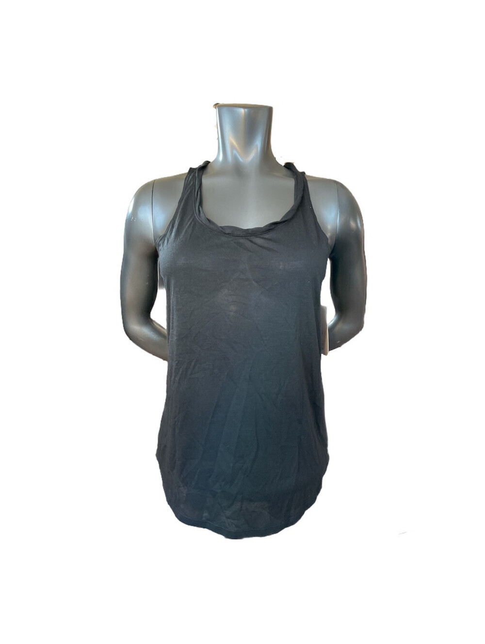 Nike Dri Fit Womens Twist Tank Top Black Sleeveless Scoop Neck Size‎ S NWT